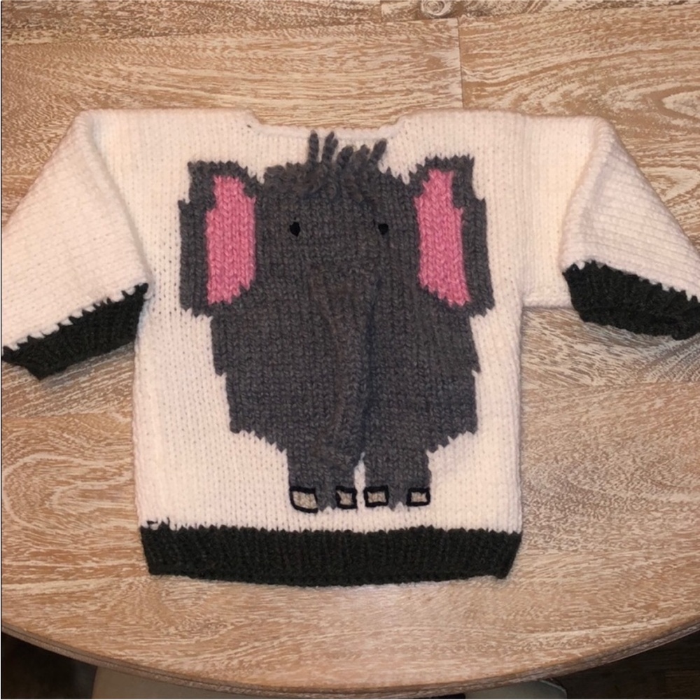 Vintage elephant handmade sweater 3T